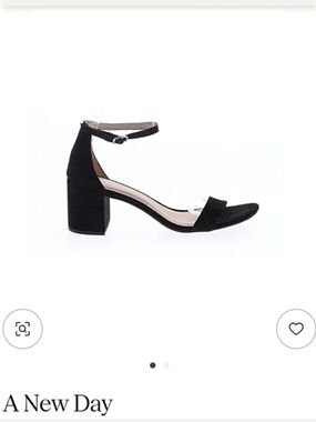 a new day Black Ankle-Strap Block Heel Sandal